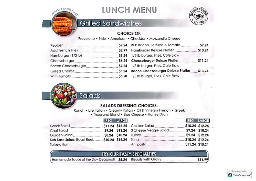 Sub Base & Bagel Place Menu image 2